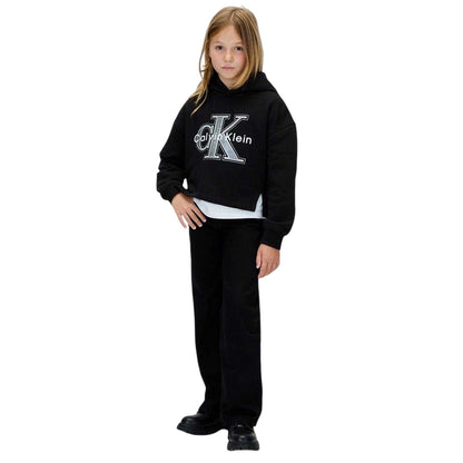 Black - Lifestyle - Calvin Klein Childrens-Kids Big Logo Hoodie