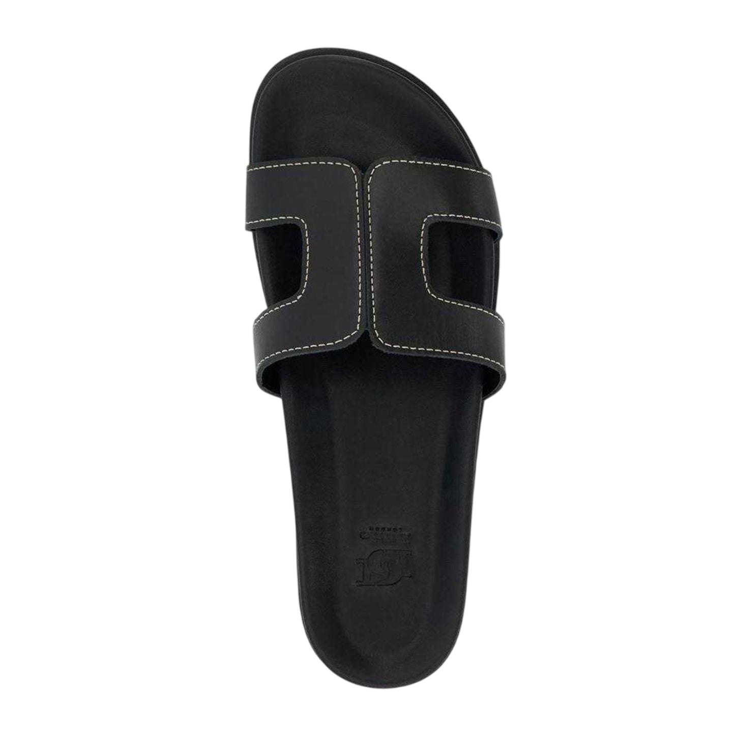Black - Lifestyle - Dune London Womens-Ladies Lo Loupa Leather Open Toe Flat Sandals