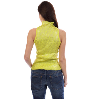Yellow - Lifestyle - Fendi Womens-Ladies Mock Neck Sleeveless Shell Top