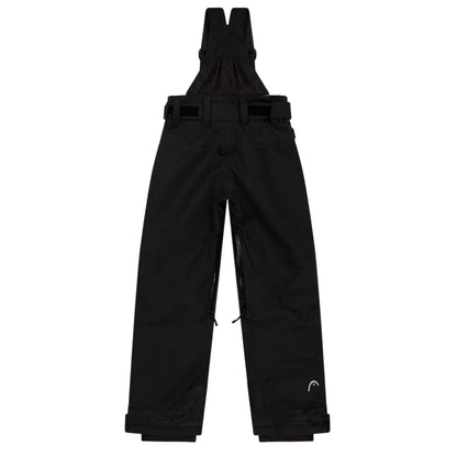 Black - Back - Head Childrens-Kids Pro Plain Salopettes