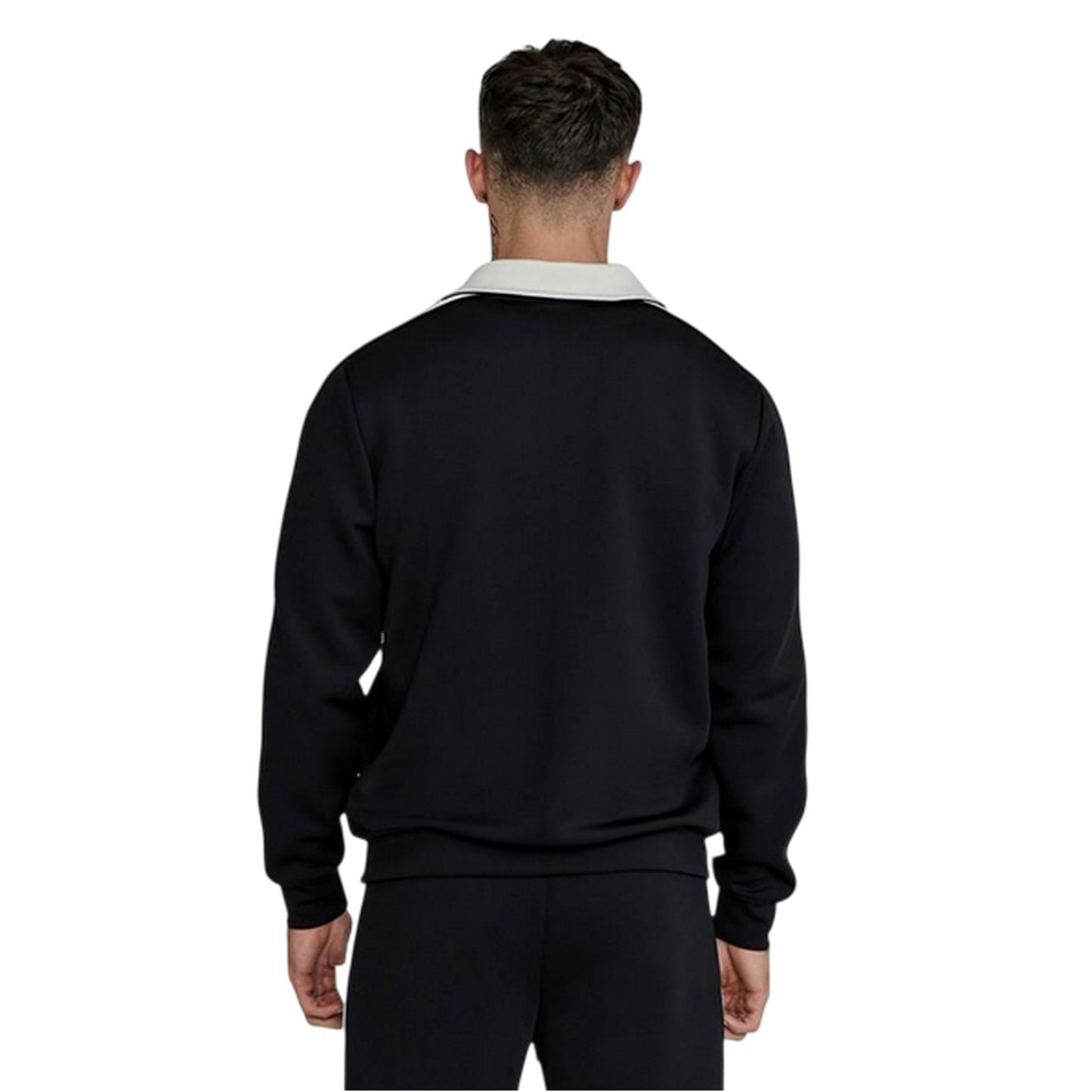 Black - Back - SikSilk Mens Crest Long-Sleeved Track Jacket