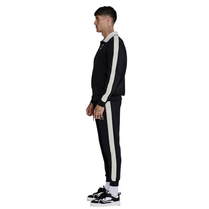 Black - Lifestyle - SikSilk Mens Crest Long-Sleeved Track Jacket