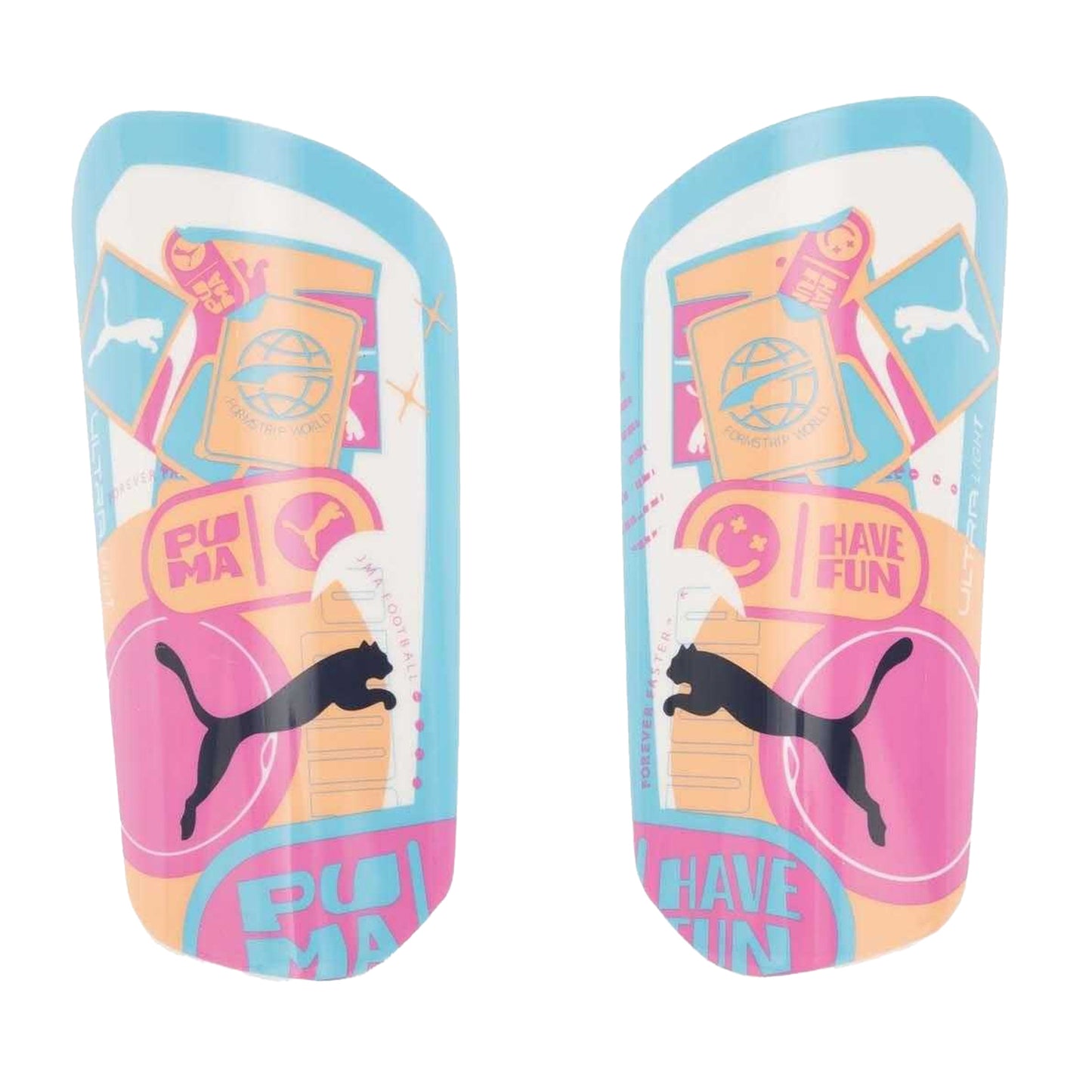 White-Pink - Front - Puma Volume Up Ultra Light Shin Guards