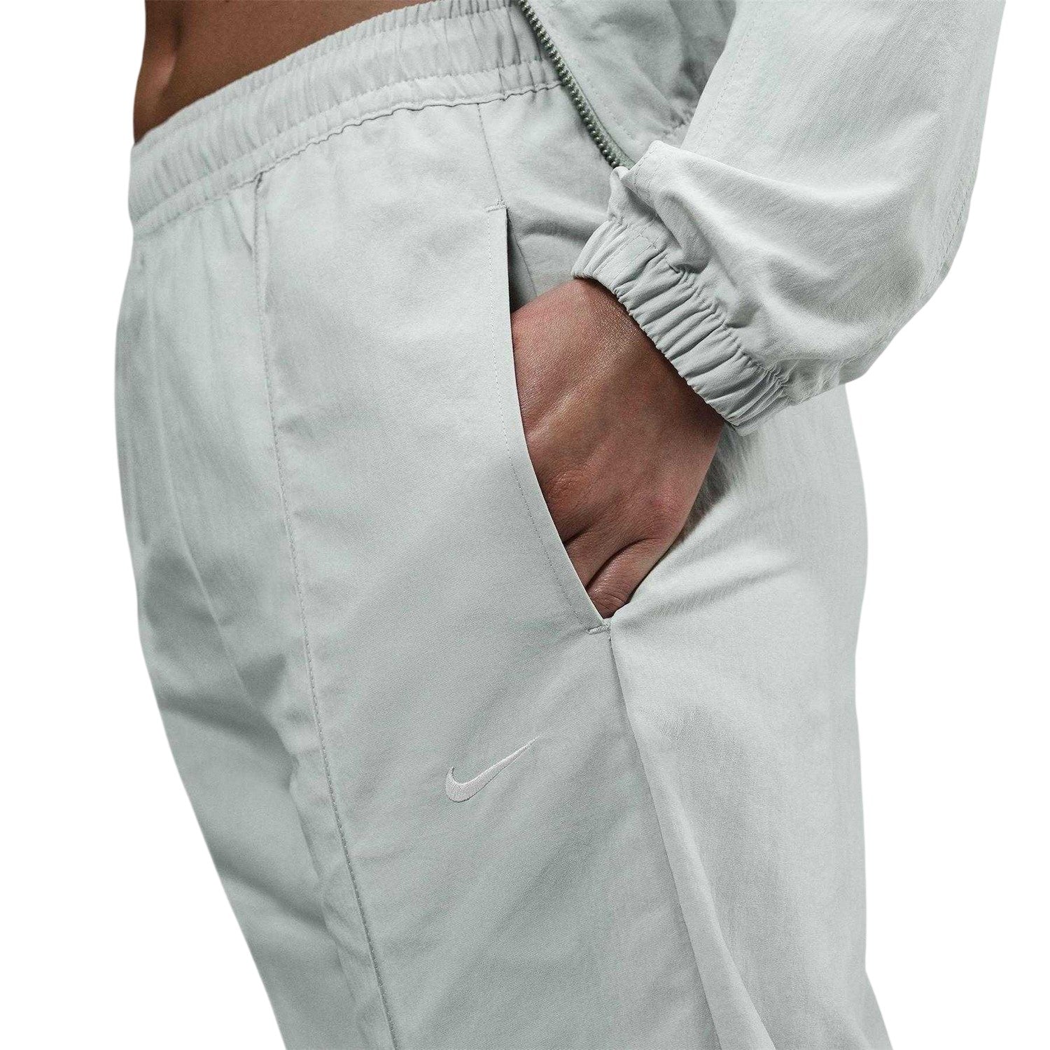 Light Silver-White - Side - Nike Womens-Ladies NSW Woven Jogging Bottoms