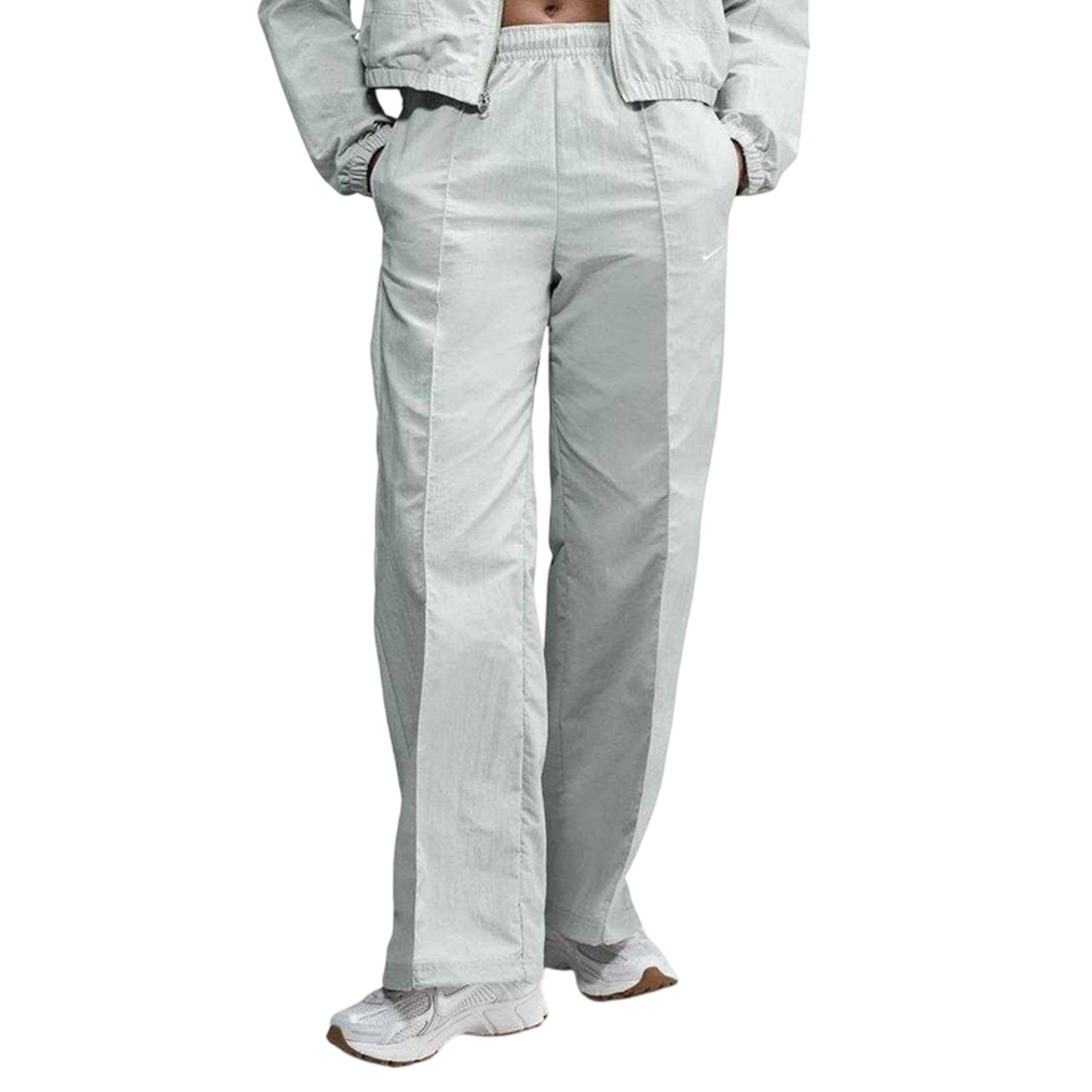 Light Silver-White - Front - Nike Womens-Ladies NSW Woven Jogging Bottoms