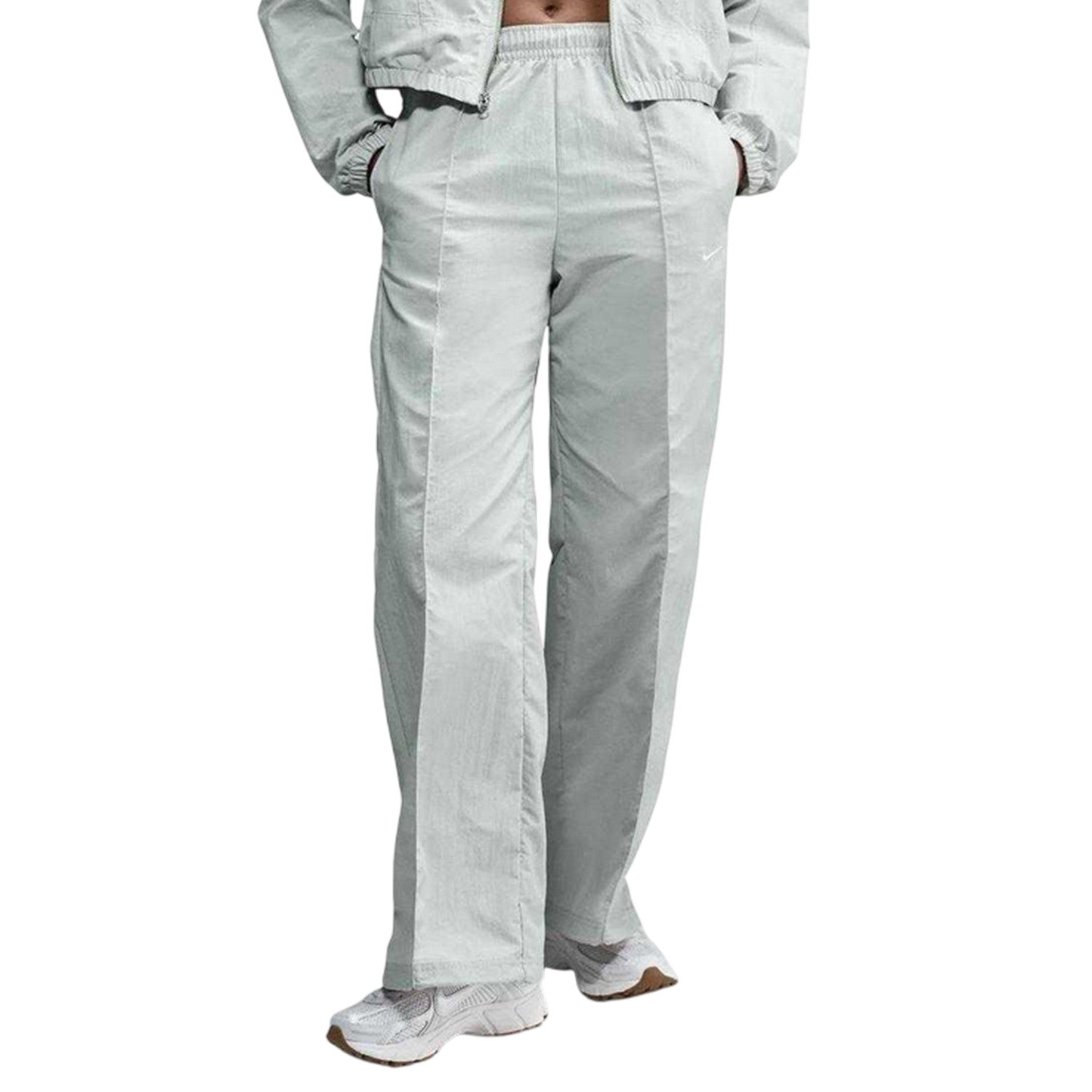 Light Silver-White - Front - Nike Womens-Ladies NSW Woven Jogging Bottoms