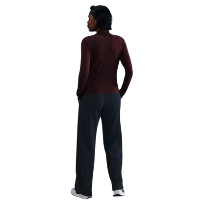 Burgundy - Pack Shot - Nike Womens-Ladies Logo Mock Neck Track Top