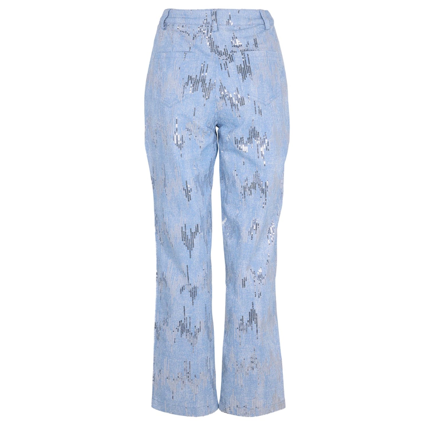 Blue - Back - AmyLynn Womens-Ladies Embellished 5 Pockets Jeans