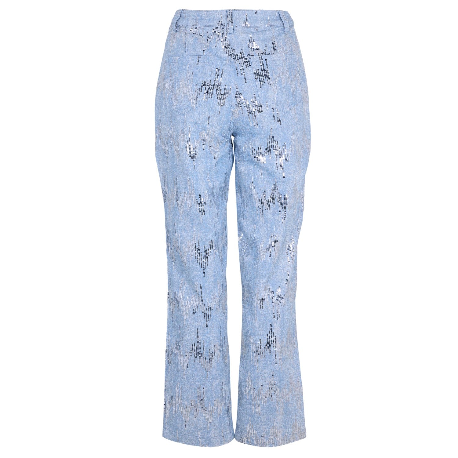 Blue - Back - AmyLynn Womens-Ladies Embellished 5 Pockets Jeans