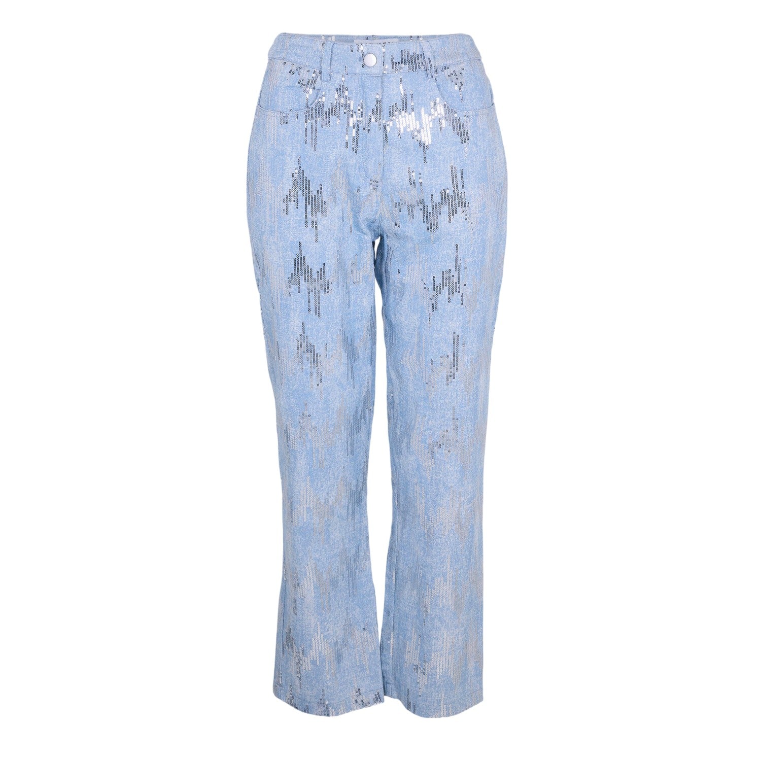 Blue - Front - AmyLynn Womens-Ladies Embellished 5 Pockets Jeans