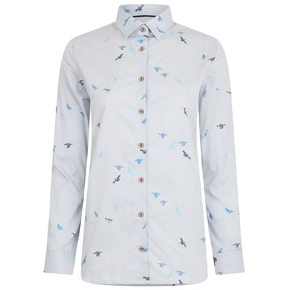 White-Blue - Front - Musto Womens-Ladies Country Birds Shirt