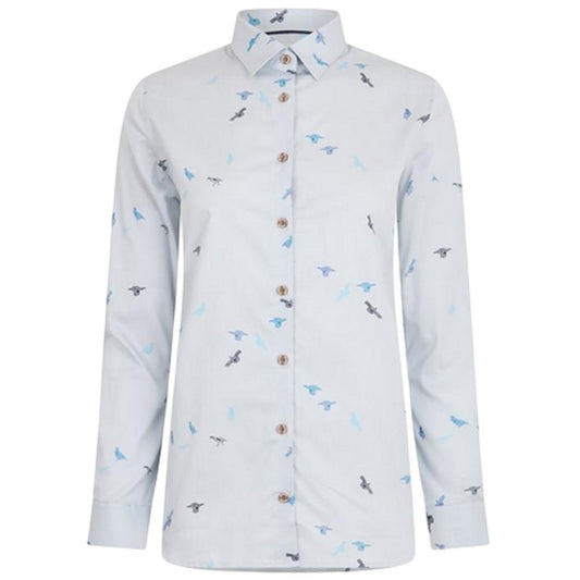 White-Blue - Front - Musto Womens-Ladies Country Birds Shirt