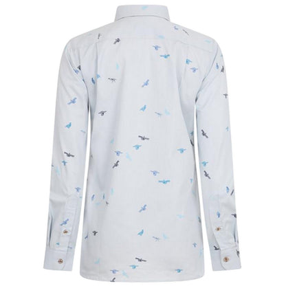 White-Blue - Back - Musto Womens-Ladies Country Birds Shirt