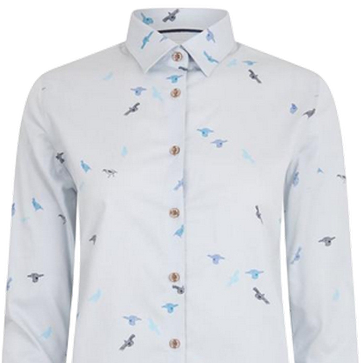 White-Blue - Side - Musto Womens-Ladies Country Birds Shirt