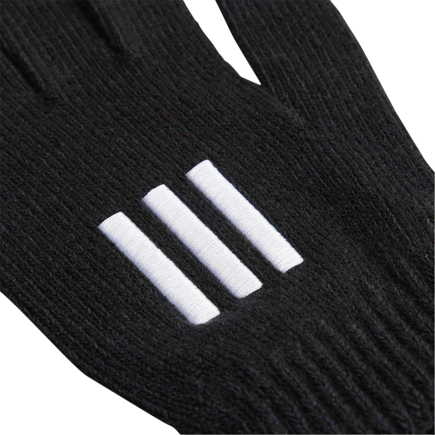 Black-White - Back - Adidas Mens Cond Knitted 3 Stripes Gloves