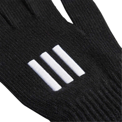 Black-White - Back - Adidas Mens Cond Knitted 3 Stripes Gloves