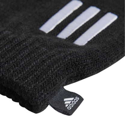 Black-White - Side - Adidas Mens Cond Knitted 3 Stripes Gloves