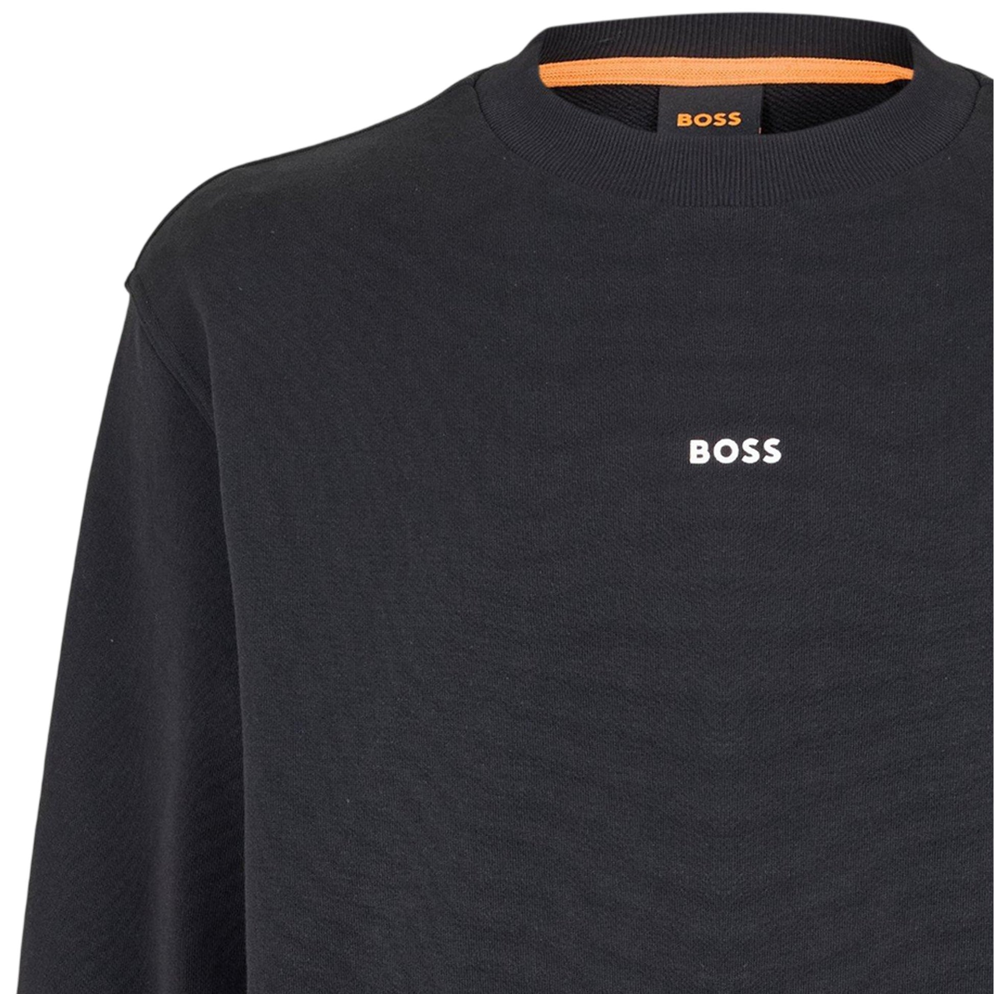 Black - Side - Boss Mens Wesmallcrew Logo Sweatshirt