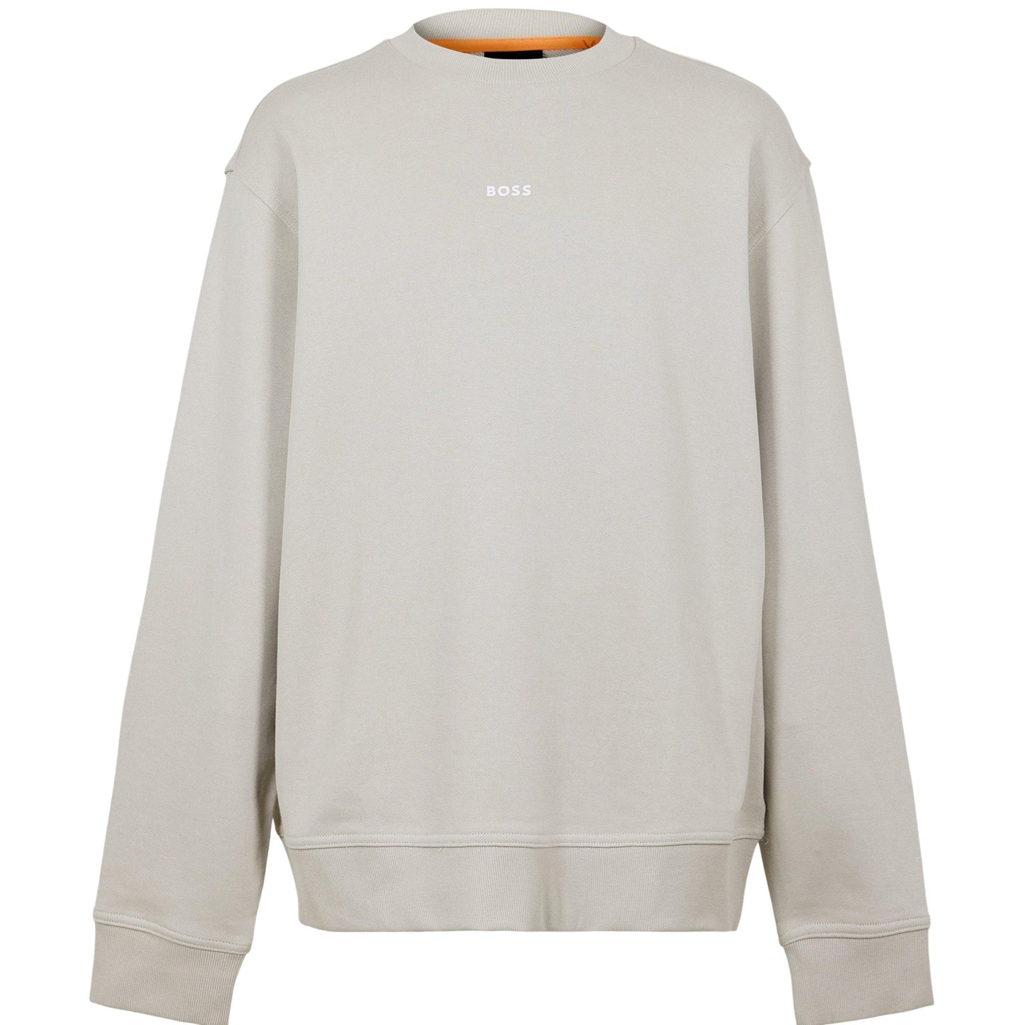 Light Beige - Front - Boss Mens Wesmallcrew Logo Sweatshirt