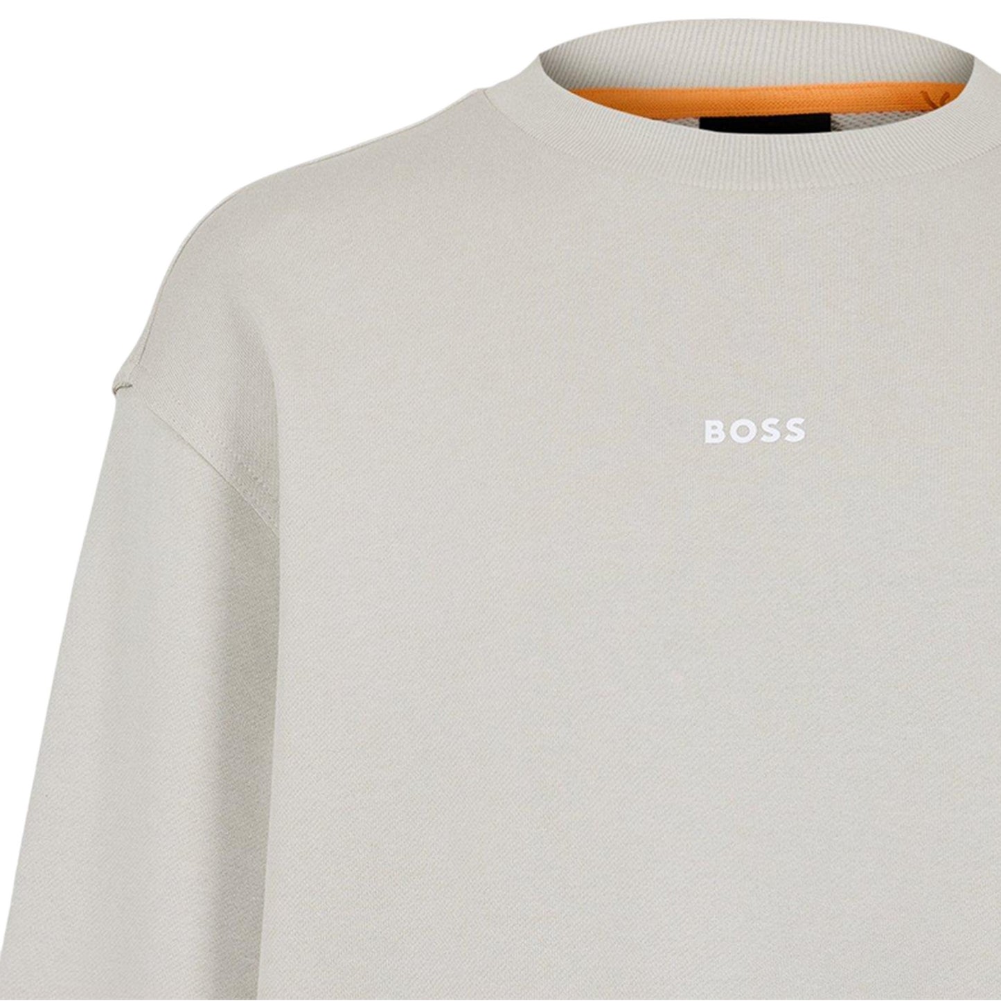 Light Beige - Side - Boss Mens Wesmallcrew Logo Sweatshirt