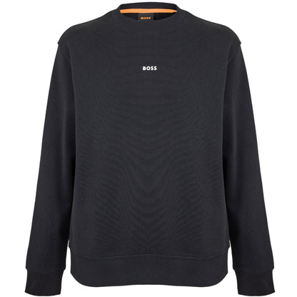 Black - Front - Boss Mens Wesmallcrew Logo Sweatshirt