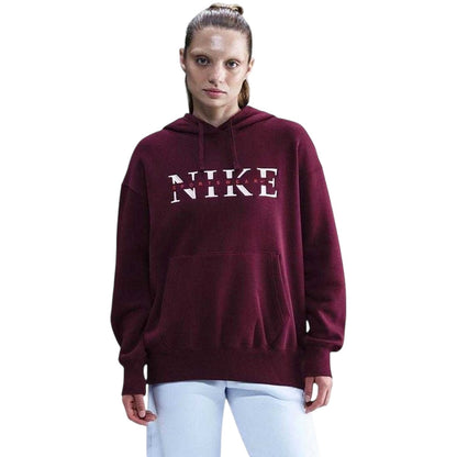 Bordeaux - Front - Nike Womens-Ladies Phoenix Fleece Hoodie