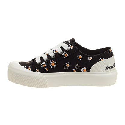 Black - Side - Rocket Dog Womens-Ladies Jazzin Monroe Daisy Canvas Trainers