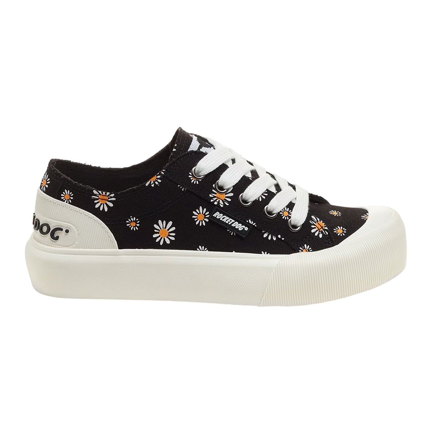Black - Front - Rocket Dog Womens-Ladies Jazzin Monroe Daisy Canvas Trainers