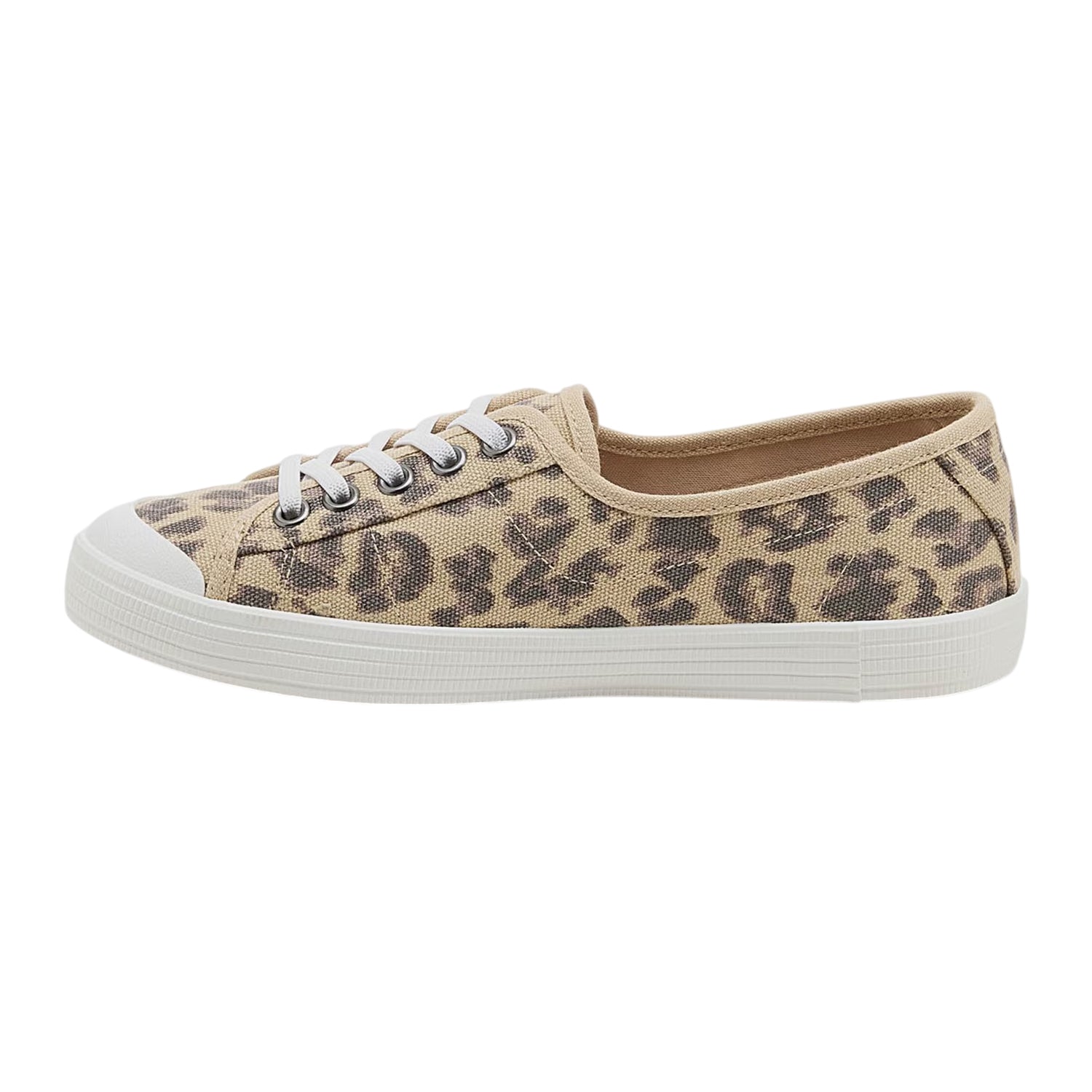 Tan - Side - Rocket Dog Womens-Ladies Leopard Print Canvas Low Trainers