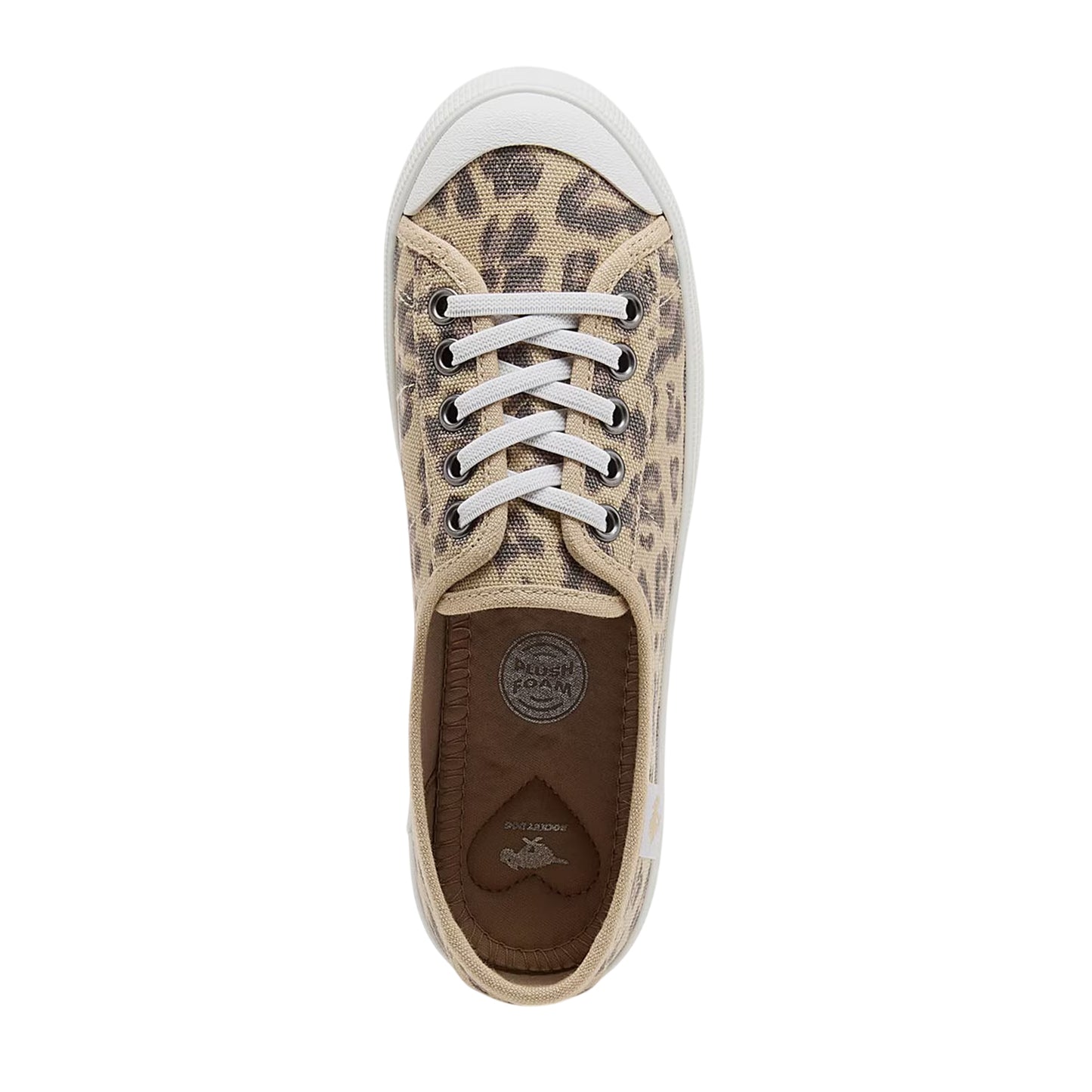 Tan - Lifestyle - Rocket Dog Womens-Ladies Leopard Print Canvas Low Trainers