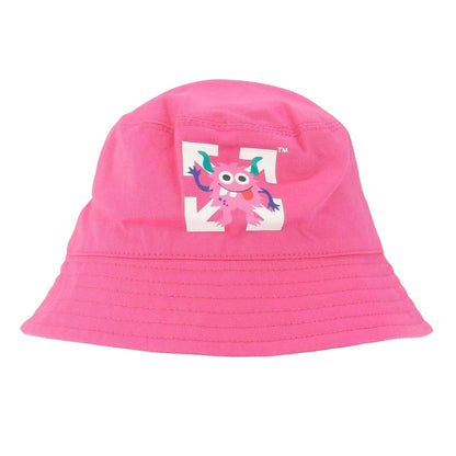 Pink - Front - Off White Canvas Bucket Hat