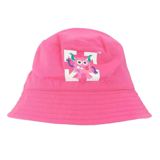 Pink - Front - Off White Canvas Bucket Hat