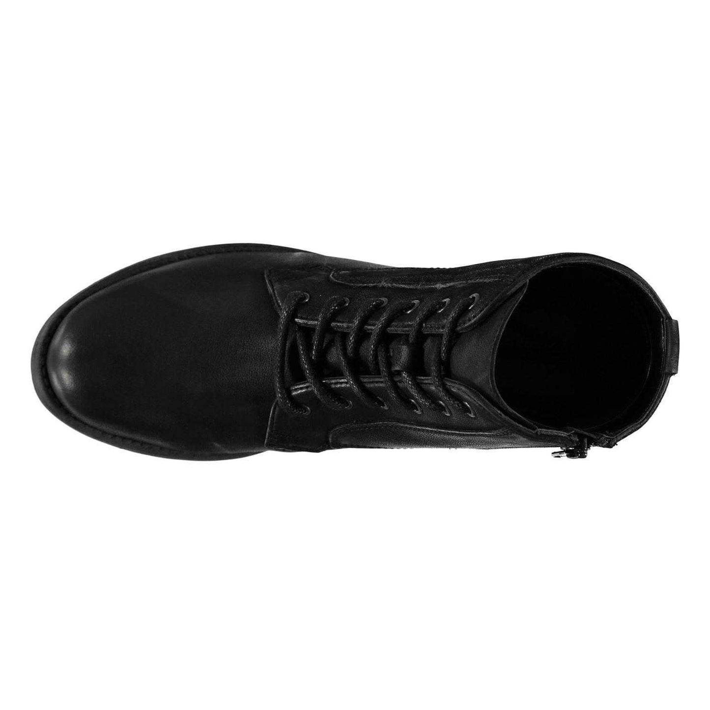 Black - Back - Linea Womens-Ladies Linea Leather Low Block Heel Ankle Boots