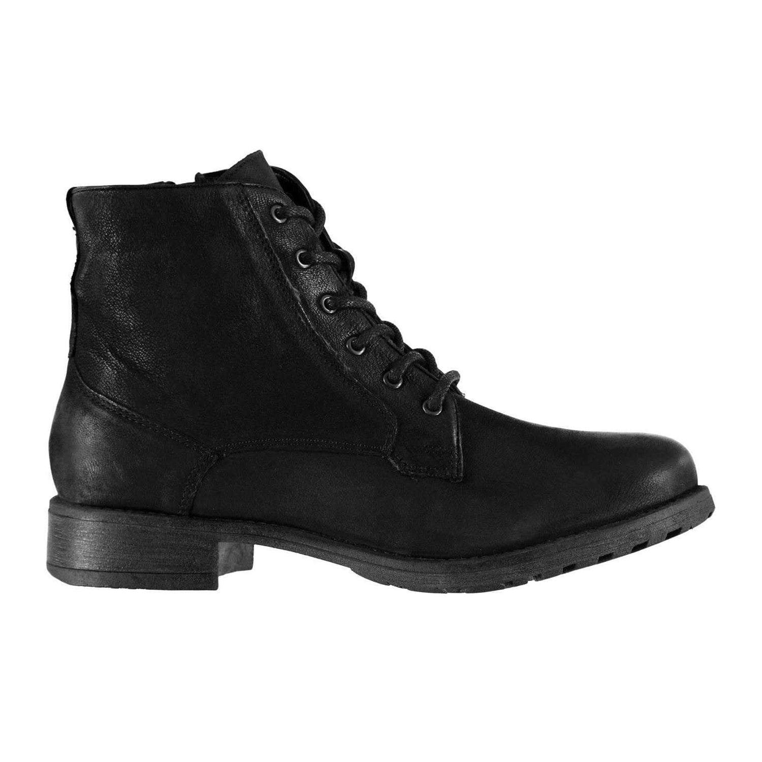 Black - Front - Linea Womens-Ladies Linea Leather Low Block Heel Ankle Boots