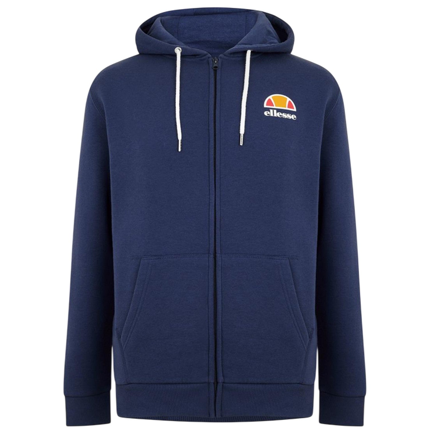 Navy - Front - Ellesse Mens Miletto Full Zip Hoodie