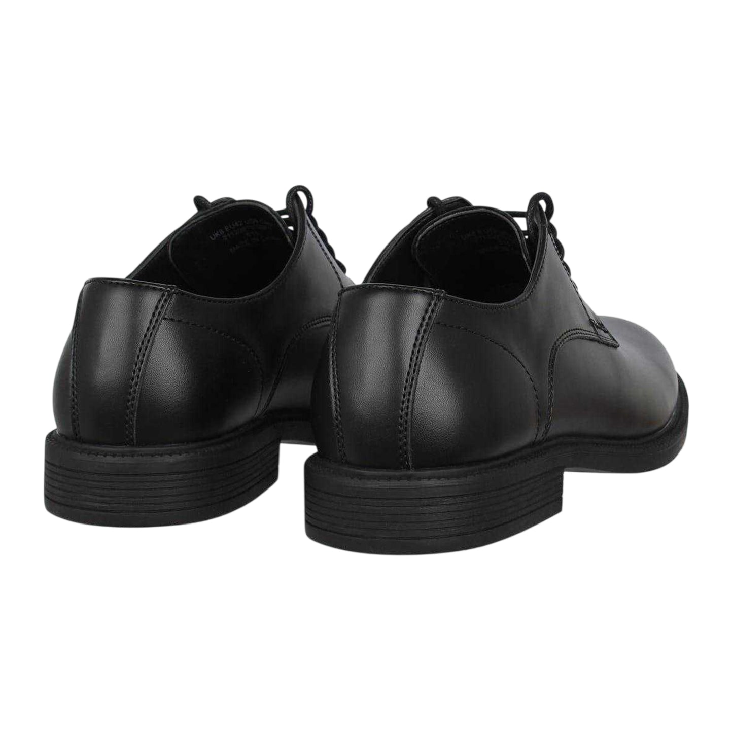 Black - Back - Giorgio Mens Stack Heel Derby Shoes