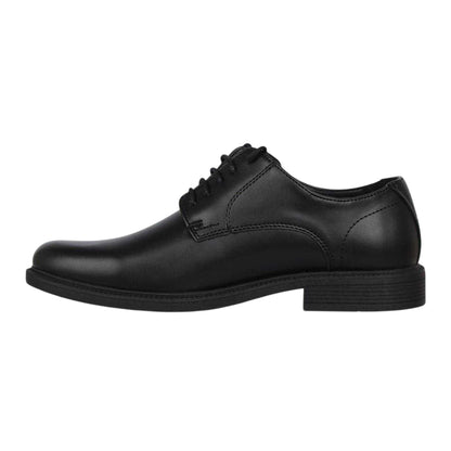 Black - Side - Giorgio Mens Stack Heel Derby Shoes