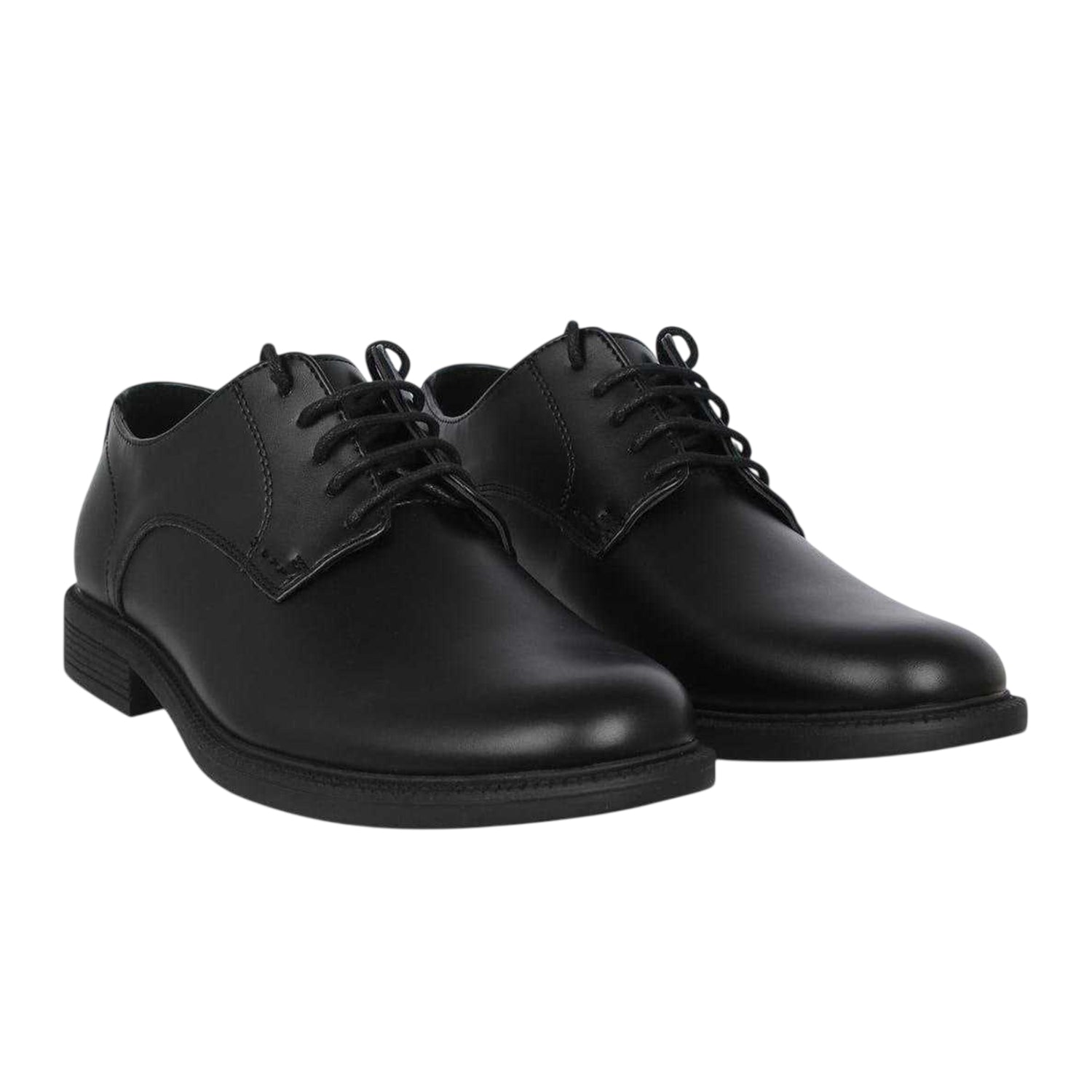 Black - Lifestyle - Giorgio Mens Stack Heel Derby Shoes