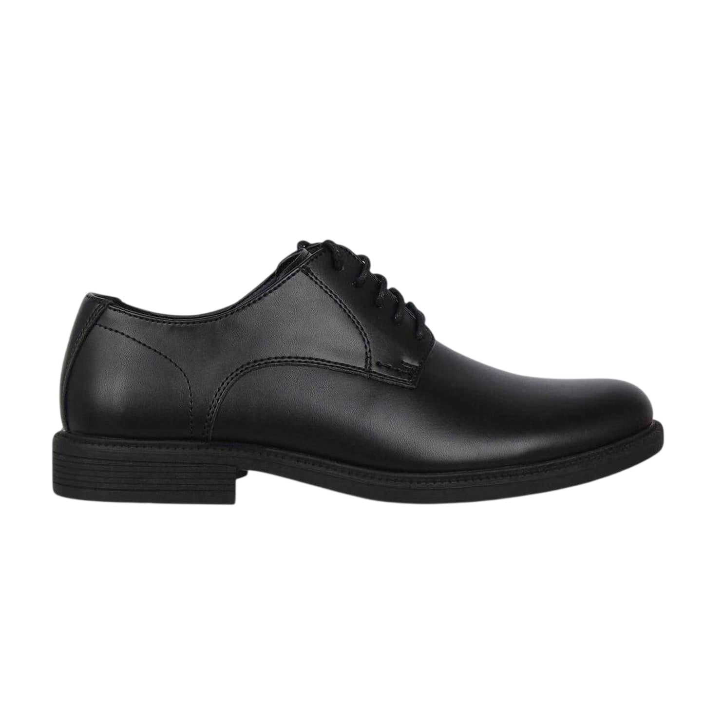 Black - Front - Giorgio Mens Stack Heel Derby Shoes