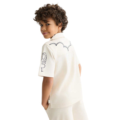 Cream - Back - Scotch Boys Patterned Short-Sleeved Shirt