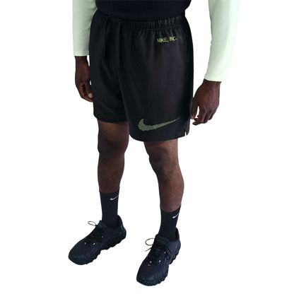 Anthracite-Volt - Side - Nike Mens Club Woven Logo Shorts