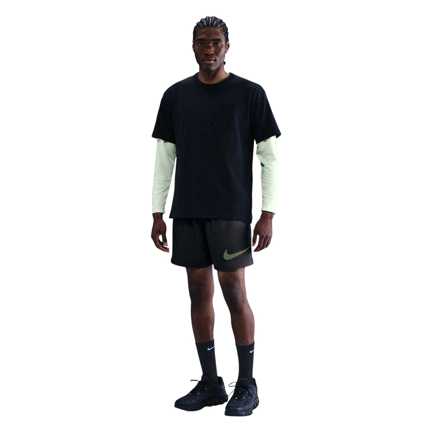 Anthracite-Volt - Front - Nike Mens Club Woven Logo Shorts