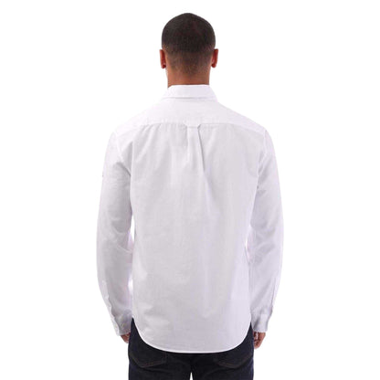 White - Back - Belstaff Mens Scale Garment Dyed Long-Sleeved Shirt