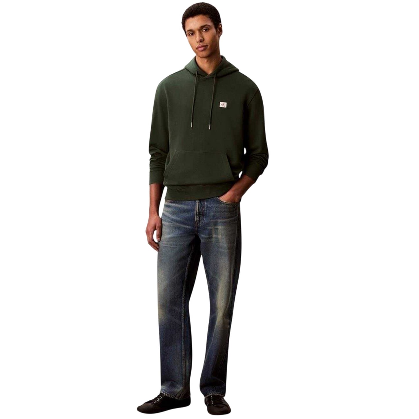 Green - Pack Shot - Calvin Klein Mens Regular Hoodie