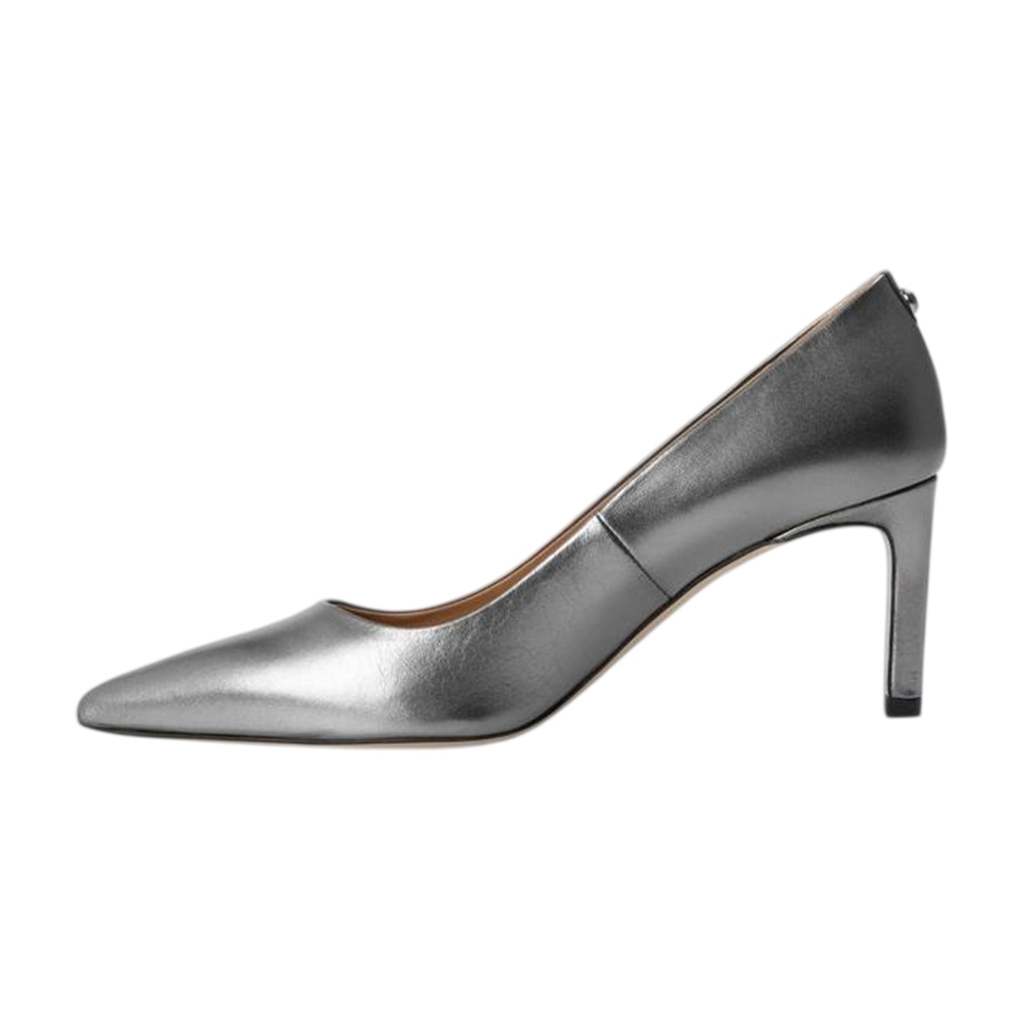Silver - Back - Boss Womens-Ladies Janet Leather Stiletto Heel Court Shoes