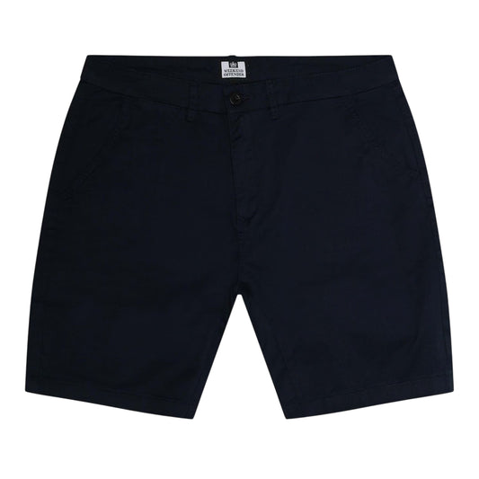Navy - Front - Weekend Offender Mens Dillenger Twill Chino Shorts