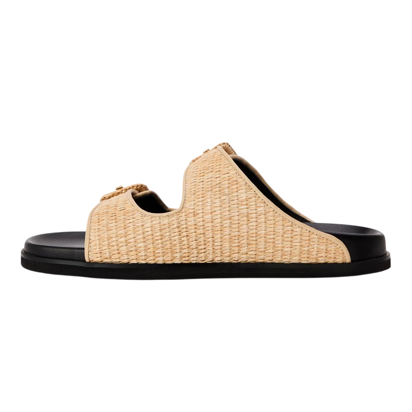Light Beige - Back - Boss Womens-Ladies Freyah Raffia Double Buckle Flat Slippers
