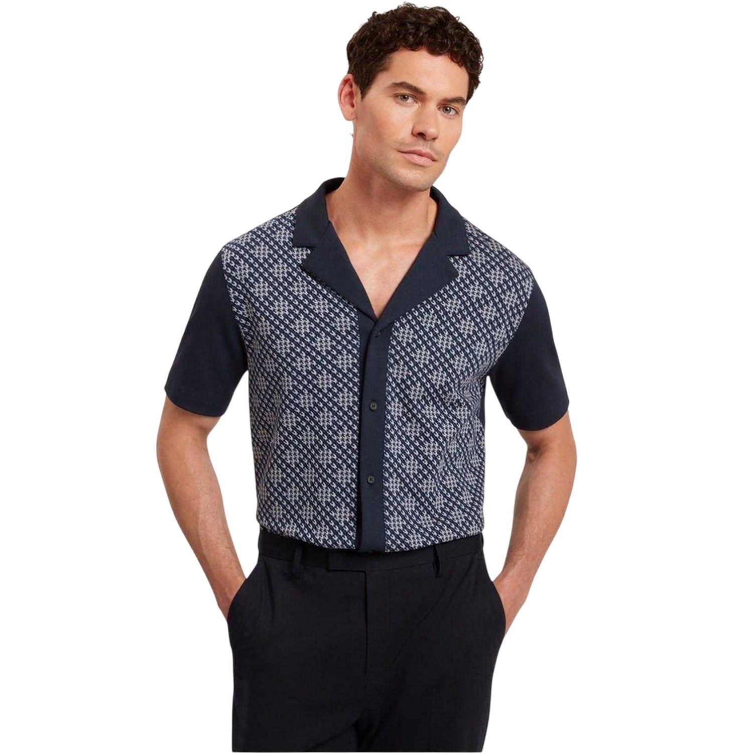 Navy - Lifestyle - Ted Baker Mens Danlibe Argyle Shirt