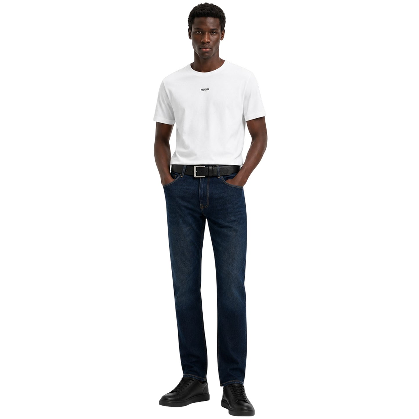 Dark Wash - Pack Shot - Crosshatch Mens Cadman Straight Leg Jeans