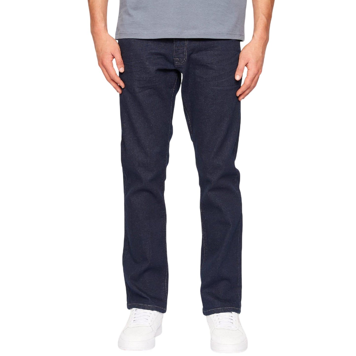 Raw - Front - Crosshatch Mens Cadman Straight Leg Jeans